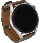 HUAWEI Watch GT3 (46mm) mit Lederarmband edelstahl/braun - Silber/Braun