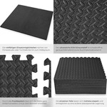 tectake&reg; Schutzmattenset 12-teilig mit 24 Randst&uuml;cken je 61 x 61 cm - Schwarz