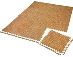 tectake&reg; Schutzmattenset 12-teilig mit 24 Randst&uuml;cken je 61 x 61 cm - Braun
