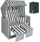 tectake&reg; Strandkorb Sylt 115 x 158 x 78 cm - Grau