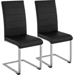 tectake&reg; Set Schwingstuhl Bettina gepolstert mit Kunstlederbezug 41 x 52 x 99 cm -