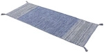 Flachgewebeteppich Kelim Azizi L&auml;ufer Blau 80x350 cm | Moderner Teppich f&uuml;r...