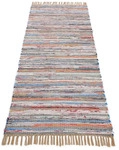 Flachgewebeteppich Kelim Chindi L&auml;ufer Taupe 80x350 cm | Moderner Teppich f&uuml;r...