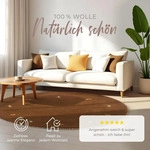 Wollteppich Gabbeh Uni Rund Braun &Oslash; 120 | Moderner Teppich f&uuml;r Wohn- und