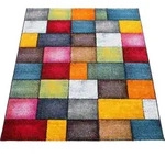 Paco Home Teppich Wohnzimmer Kinderzimmer Kurzflor Modernes Geometrisches Muster 3D