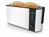 Arendo Langschlitz Toaster für 2 Scheiben, integrierter Brötchenaufsatz, 1000 W,