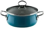 Riess niedriger Topf mit Deckel 16cm Aquamarin R0707010 - Blau