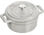 Staub Mini Cocotte, 10 cm Weisser Tr&uuml;ffel rund Gusseisen - Grau
