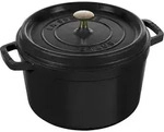 Staub Cocotte, 24 Cm Schwarz Rund Gusseisen Schwarz 300 Mmx280 Mmx160 Mm - Schwarz