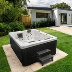 Home Deluxe 23379, HOME DELUXE - Outdoor Whirlpool - White Marble Plus Treppe und