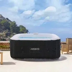 AREBOS Whirlpool 2400 W, aufblasbar, 4 Personen, 154x154cm, 100 Massaged&uuml;sen, mit