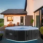 AREBOS Whirlpool, In- & Outdoor, mit LED, aufblasbar, quadratisch, 600 L, 4 Personen,