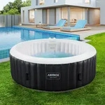 AREBOS Whirlpool, aufblasbar, 6 Pers., &Oslash; 208 cm, 1000L, LED, 130 D&uuml;sen, Abdeckung -