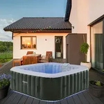 AREBOS Spa Whirlpool 6 Personen | 185x185 cm, 130 D&uuml;sen, LED & Bubble Massage