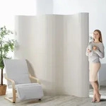 Homestyle4u Paravent Raumteiler 250x200 Bambus Trennwand Sichtschutz Wei&szlig; Wellenform