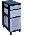 Really Useful Box Aufbewahrungsbox transparent, schwarz 30,0 x 42,0 x 69,0 cm, 1 St.