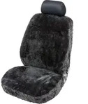 CarComfort Autositzbezug Trish aus Lammfell Einzelsitz schwarz, 20039 - Schwarz