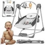 Lionelo Otto babywippe Schaukelwippe Babyschaukel Spielbogen Babywiege Liege - Grau