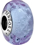 Pandora Colours Charm 798875C00 Wavy Lavender Silber 925 Lavendel Murano Glas - Lila