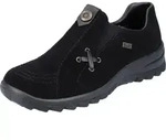 Rieker Damen Slipper Echtleder schwarz, Damen:37 EU - Schwarz - 37