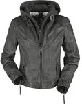 Gipsy - Damen Lederjacke Bikerjacke Lammnappa Kapuze anthrazit : XXL - Grau -...