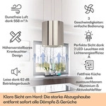 Klarstein Dunstabzug, Insel-Dunstabzug Freih&auml;ngend, 583m3/h Luftstrom,