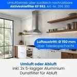Bomann DU 652.1 IX Dunstabzugshaube/ 60 cm/Umluft- oder Abluftbetrieb/LED-Beleuchtung