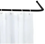 WENKO verstellbare Winkelstange Universal in Schwarz Bad Duschen Aluminium Badezimmer
