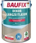 BAUFIX Dekor Langzeitlasur silbergrau seidenmatt, 5 Liter, Holzlasur - Grau