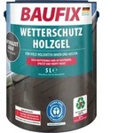 BAUFIX Wetterschutz-Holzgel anthrazitgrau seidengl&auml;nzend, 5 Liter, Holzlasur -...