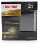 Toshiba Canvio Slim, 2 TB, 2.5", 3.2 Gen 1 (3.1 Gen 1), Schwarz