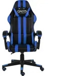 vidaXL Gaming-Stuhl Schwarz und Blau Kunstleder - Blau