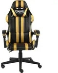 vidaXL Gaming-Stuhl Schwarz und Golden Kunstleder - Schwarz/Gold