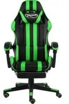 vidaXL Gaming-Stuhl mit Fu&szlig;st&uuml;tze Schwarz und Gr&uuml;n Kunstleder - Schwarz/Gr&uuml;n