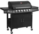 TAINO RED 6+1 Gasgrill 6 Edelstahl Brenner Seitenkocher Grillwagen Schwarz -...