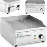 Elektrogrill glatt geriffelte Grillplatte 360 x 380 mm 2000 W - Silber