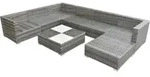 vidaXL 8-tlg. Garten-Lounge-Set mit Auflagen Poly Rattan Grau - Grau