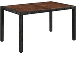 vidaXL 7-tlg. Garten-Essgruppe Poly Rattan Akazie Massivholz Schwarz - Schwarz