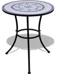 vidaXL 3-tlg. Bistro-Set Keramikfliesen Blau und Wei&szlig; - Blau