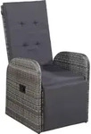 vidaXL 3-tlg. Bistro-Set mit Auflagen Poly Rattan Grau - Grau