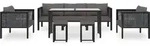 vidaXL 8-tlg. Garten-Lounge-Set mit Auflagen Poly Rattan Anthrazit - Grau