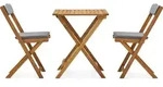 vidaXL | Gartenm&ouml;bel Sets | Faltbar 2 pcs Dunkelgraue Kissen Warmes Holz - Grau
