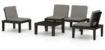 vidaXL 4-tlg. Garten-Lounge-Set mit Kissen Kunststoff Grau - Grau