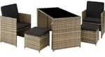 tectake&reg; Rattan Sitzgruppe Palermo f&uuml;r 2 bis 4 Personen - Naturbelassen