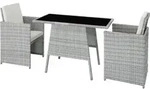 tectake&reg; Rattan Sitzgruppe Lausanne f&uuml;r 2 Personen - Hellgrau