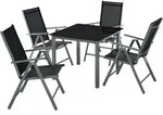 tectake&reg; Aluminium Sitzgruppe 4+1 - Dunkelgrau