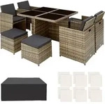 tectake&reg; Aluminium Rattan Sitzgruppe Manhattan wetterfest und UV-best&auml;ndig -