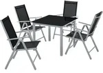 tectake&reg; Aluminium Sitzgruppe 4+1 - Silber
