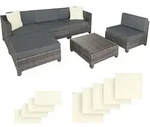 tectake&reg; Aluminium Rattan Lounge wetterfest und UV-best&auml;ndig Dicke der...