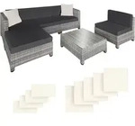 tectake&reg; Aluminium Rattan Lounge wetterfest und UV-best&auml;ndig Dicke der...